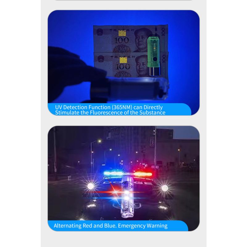 GT13 TIKI Mini Brelok do Kluczy Oświetlenie Przenośne 1000 Lumenów Światło UV Na Zewnątrz Latarka 62g