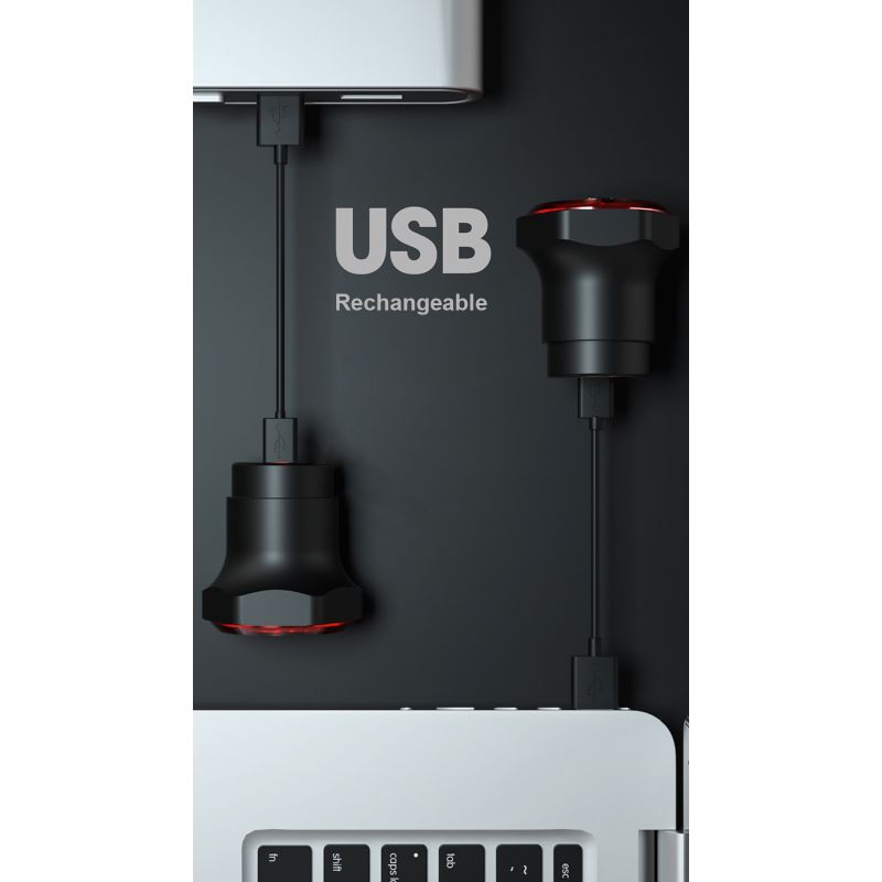 Inteligentne światło tylne rowerowe z auto start stop i ładowaniem USB wodoodporne IPX6 LED oświetlenie