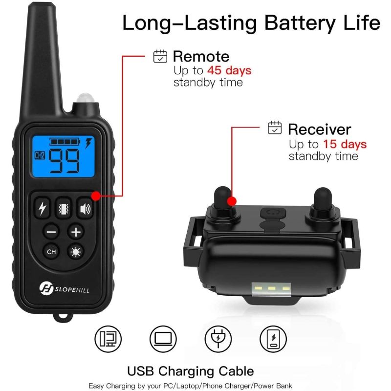 Obroża elektryczna dla psa z pilotem szkoleniowa akumulatorowa wodoodporna LCD dla wszystkich rozmiarów psa
