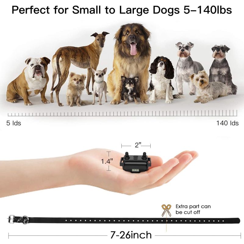 Obroża Do Treningu Psów Wodoodporna z Zasięgiem 800m Ładowalna Obroża Zdalna z Wyświetlaczem LCD