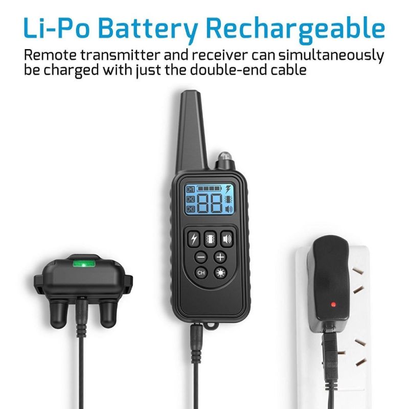 Elektryczny kołnierz treningowy dla psów LCD wodoodporna obroża z regulowanymi poziomami szoku idealna do szkolenia