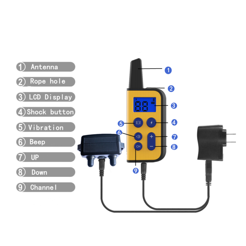 Obroża elektryczna dla psa 1000m zasięg wodoodporna z wyświetlaczem LCD idealna do szkolenie psów na zewnątrz