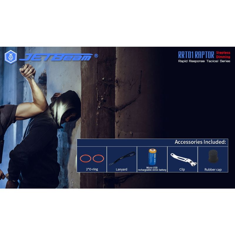 JetBeam Jet-RRT01 XP-L jasna latarka EDC 950 lumenów kompaktowa i niezawodna latarka turystyczna i awaryjna