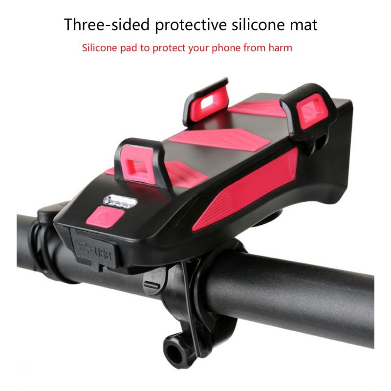 Światło Rowerowe 4 w 1 Jasność 800 Lumenów Uchwyt na Telefon Akcesoria do Rowerów Miejskich i Górskich