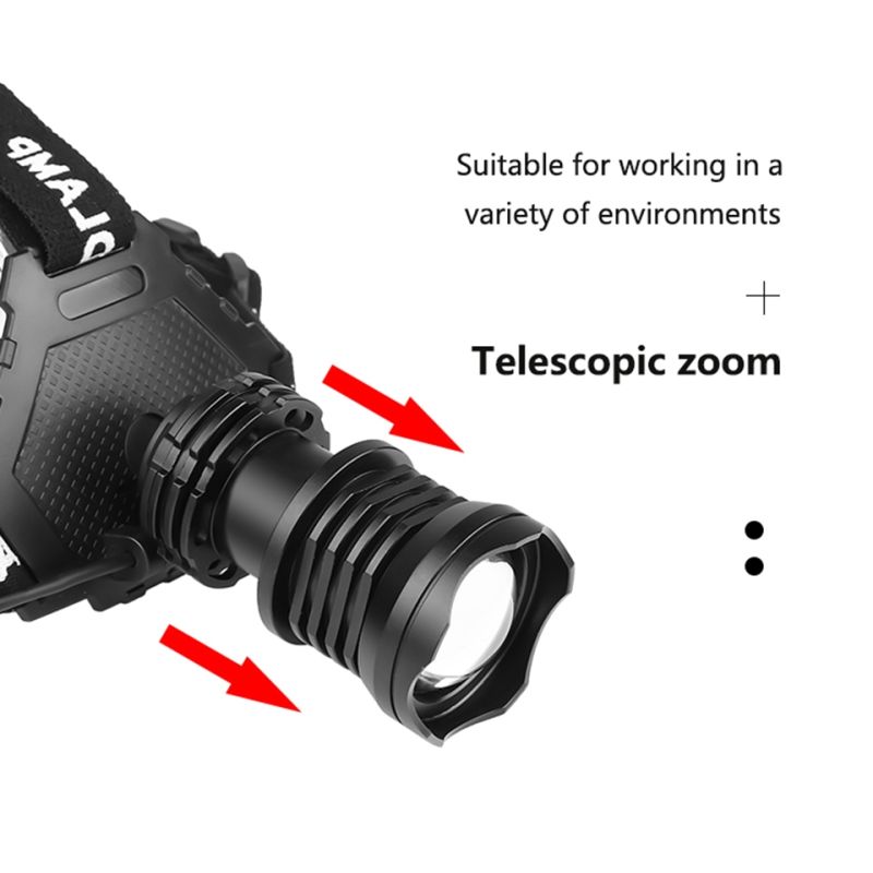 Latarka czołowa Najpotężniejszy XHP70 8000LM ładowanie USB wodoodporna konstrukcja różne tryby na kemping