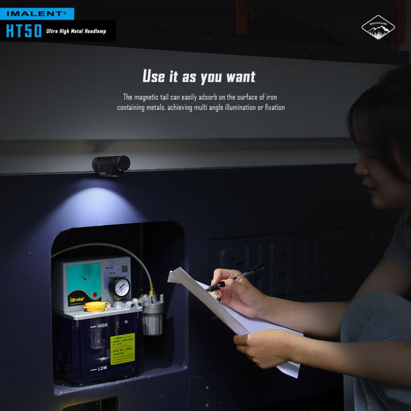 Latarka czołowa IMALENT HT50 LED z podwójnym źródłem światła o wysokiej jasności idealna do oświetlenia outdoorowego