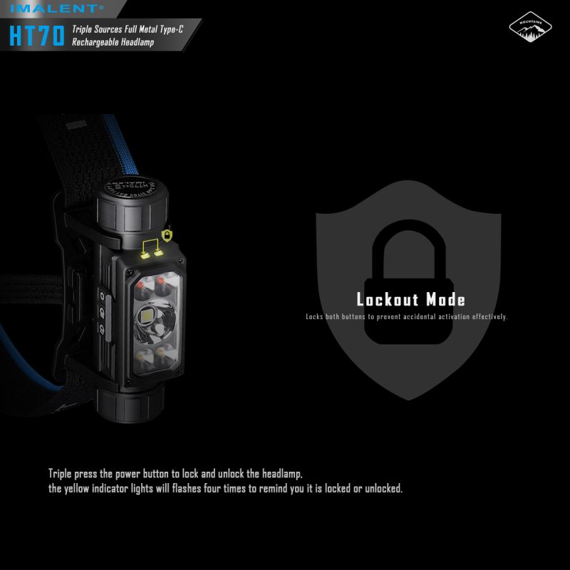 Latarka czołowa IMALENT HT70 3500 lumenów dioda LED XHP50.3 HI oświetlenie outdoorowe potrójne źródła światła
