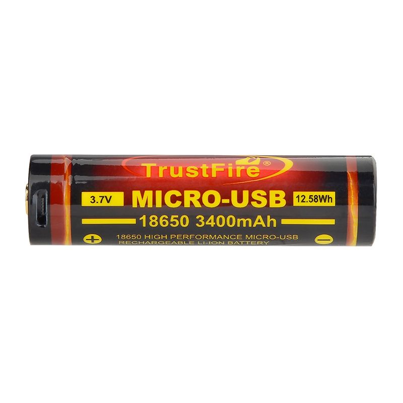 Akumulator TrustFire 18650 3400mAh 3.7V ładowalny Micro USB duża pojemność przyjazny dla środowiska latarki drony