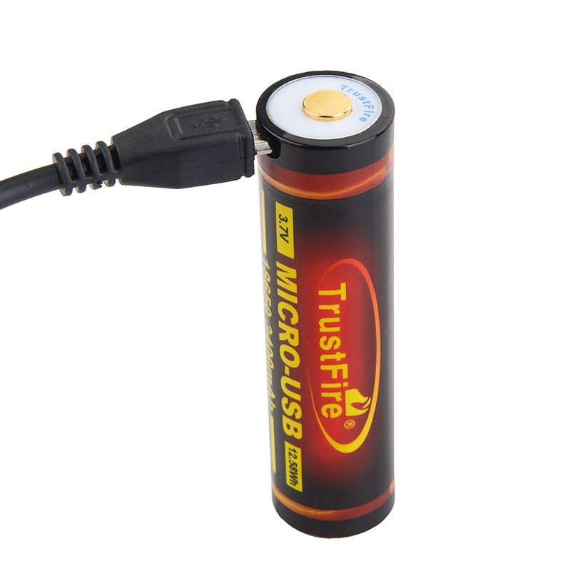 Akumulator TrustFire 18650 3400mAh 3.7V ładowalny Micro USB duża pojemność przyjazny dla środowiska latarki drony