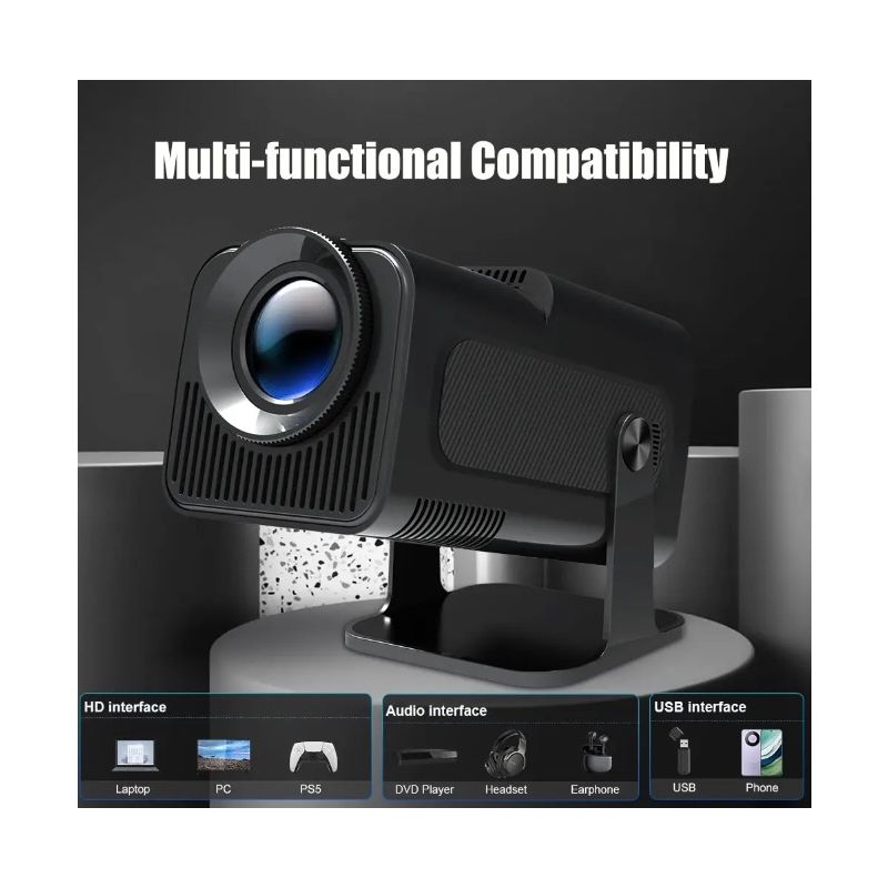 Przenośny Projektor HY320 Android 11 Dual Wifi6 390 ANSI lumenów Kino Ogrodowe i Rozrywka Domowa 4K