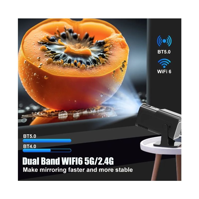 Przenośny Projektor HY320 Android 11 Dual Wifi6 390 ANSI lumenów Kino Ogrodowe i Rozrywka Domowa 4K