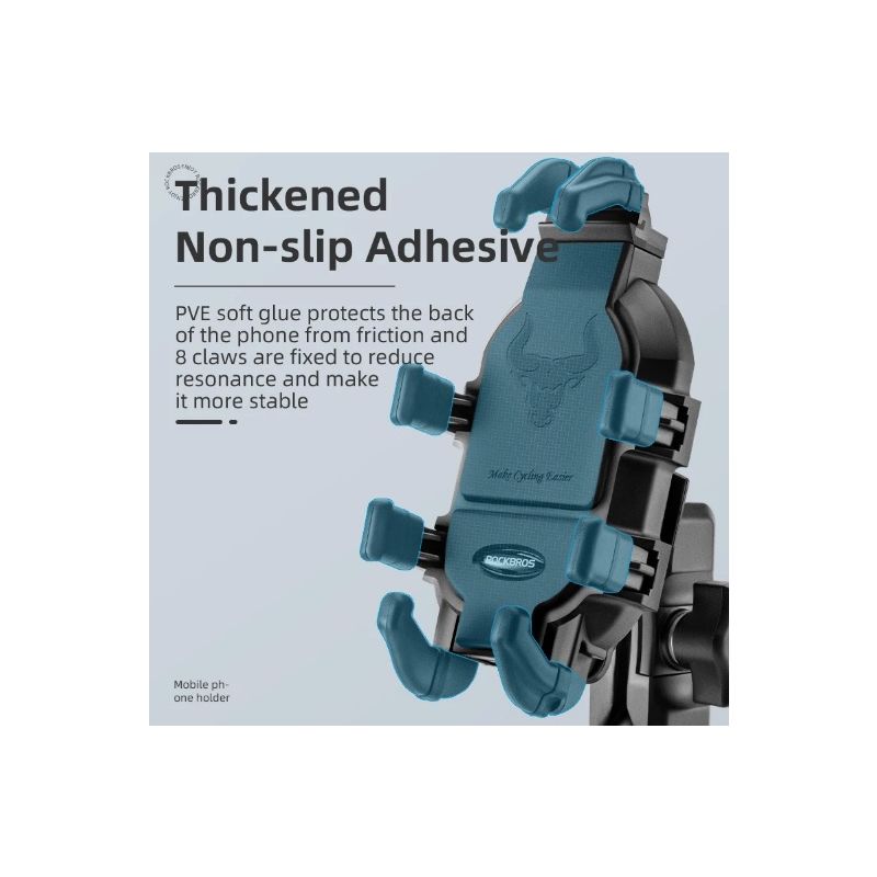 ROCKBROS uchwyt na telefon obrotowy aluminiowy do motocykla i roweru antypoślizgowy z silikonową amortyzacją