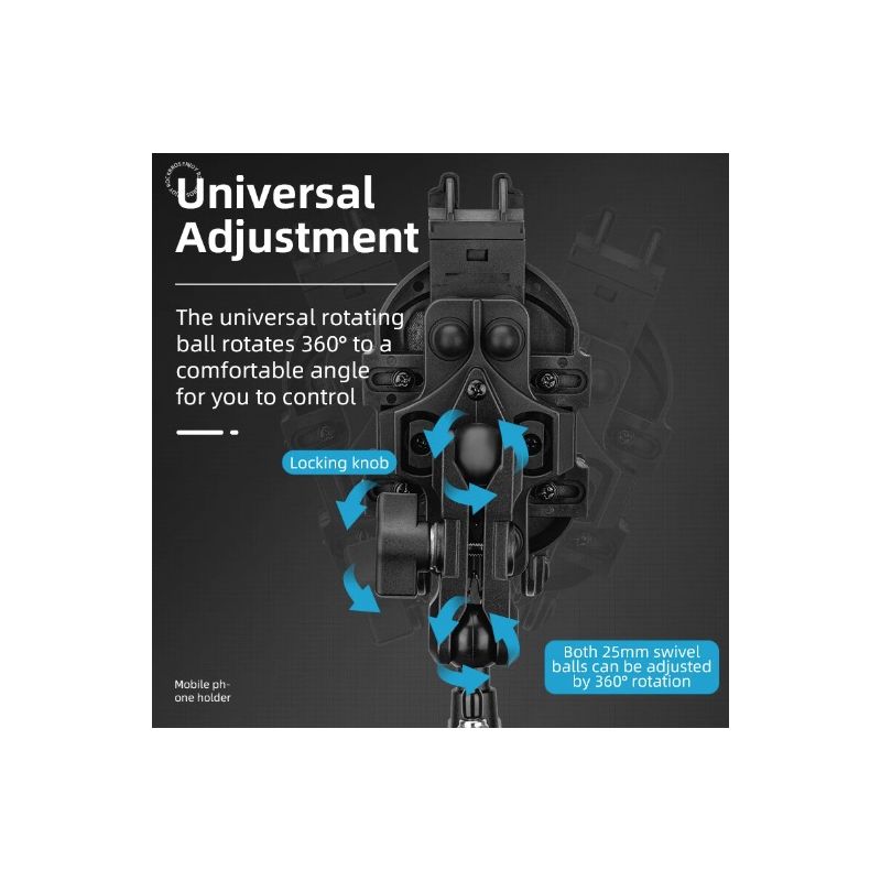 ROCKBROS uchwyt na telefon obrotowy aluminiowy do motocykla i roweru antypoślizgowy z silikonową amortyzacją