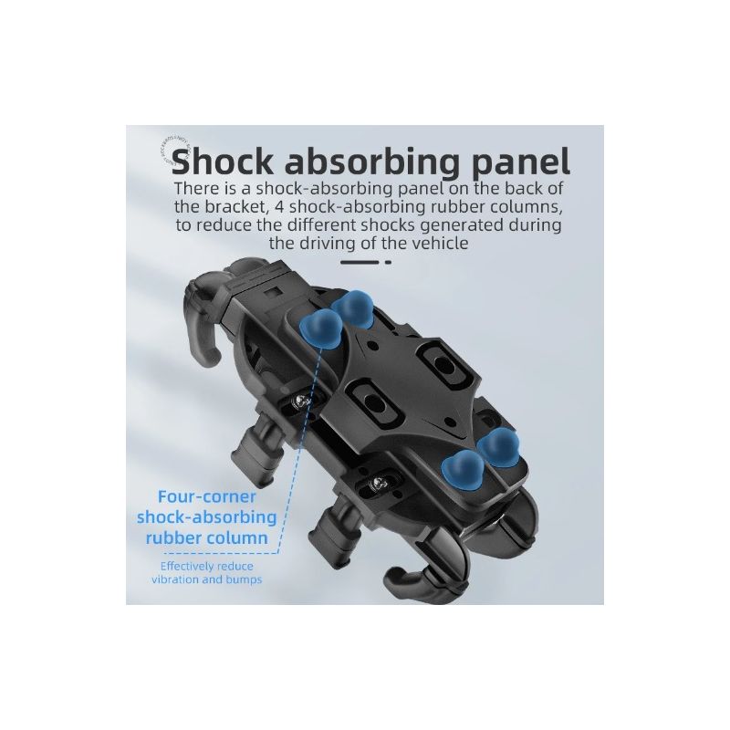 ROCKBROS uchwyt na telefon obrotowy aluminiowy do motocykla i roweru antypoślizgowy z silikonową amortyzacją