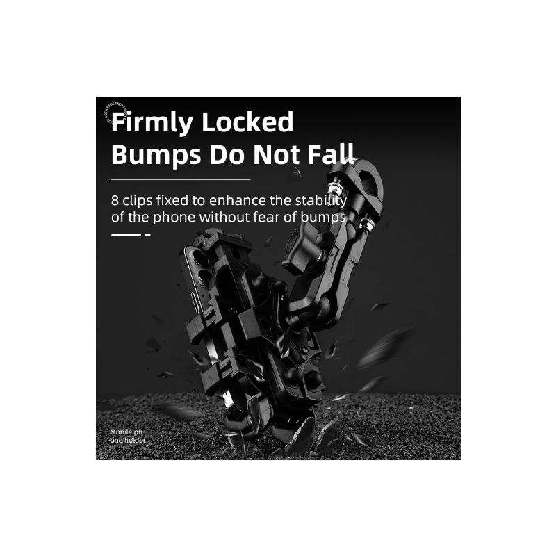 ROCKBROS uchwyt na telefon obrotowy aluminiowy do motocykla i roweru antypoślizgowy z silikonową amortyzacją