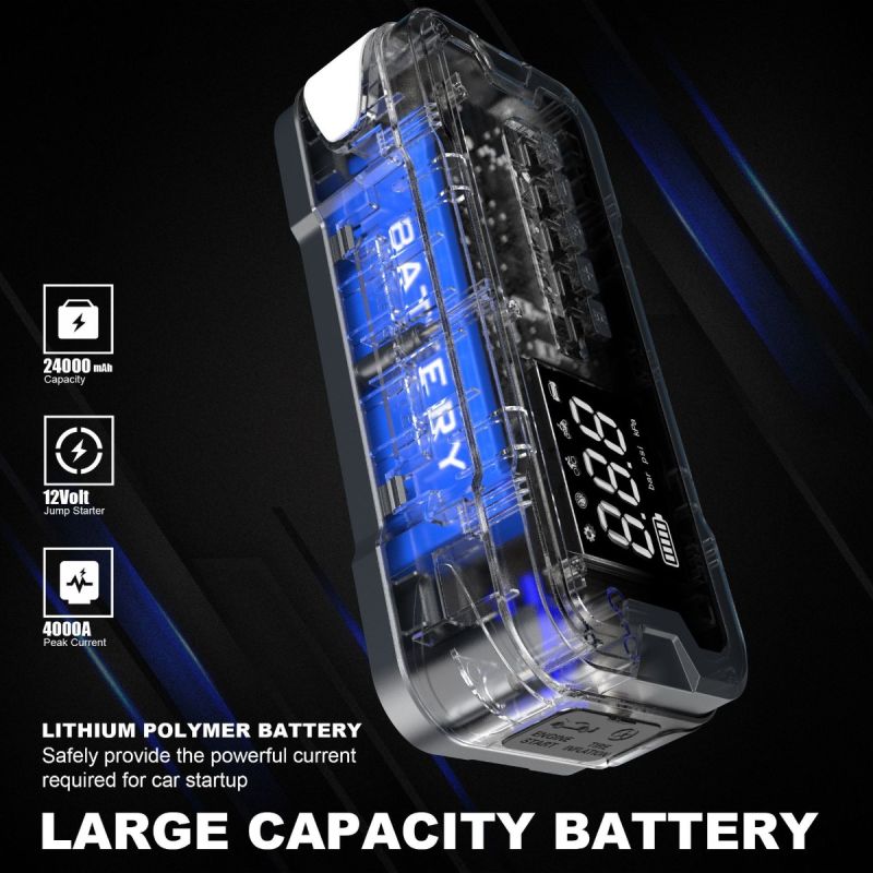 Przenośna ładowarka Power Bank 8000 mAh z funkcją rozruchu awaryjnego i inflacji do samochodów i piłek