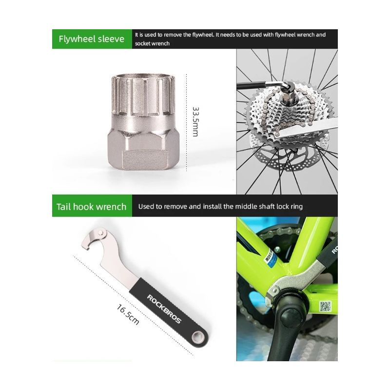 Zestawy narzędzi rowerowych ROCKBROS profesjonalne narzędzia ze stali węglowej kompaktowe przechowywanie