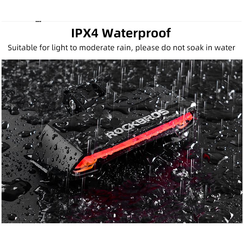 ROCKBROS LKWD-R1 inteligentne USB LED tylne światło rowerowe z bezprzewodowym pilotem dla bezpieczeństwa MTB