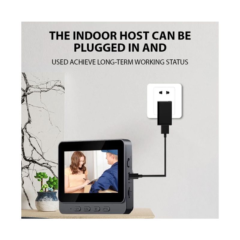 Bezprzewodowy dzwonek wideo M12 4.3'' IPS wyraźny obraz łatwa instalacja ochrona prywatności bezpieczeństwo domu
