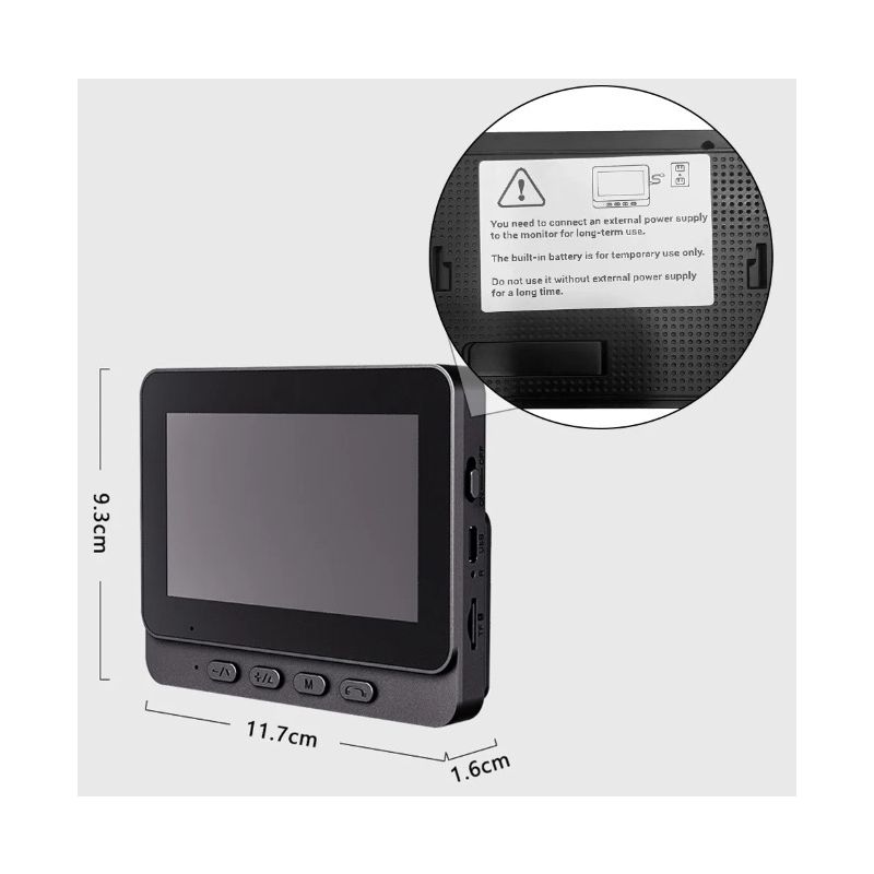 Bezprzewodowy dzwonek wideo M12 4.3'' IPS wyraźny obraz łatwa instalacja ochrona prywatności bezpieczeństwo domu