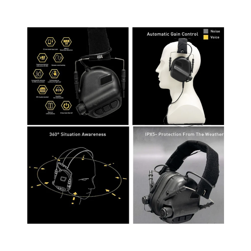 EARMOR M31 MOD4 - taktyczne elektroniczne nauszniki strzeleckie z tłumieniem hałasu i wzmocnieniem dźwięku