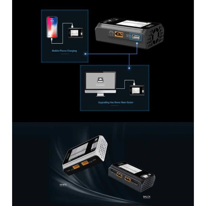 ToolkitRC M6D 500W 15A DC MINI ładowarka RC szybkie ładowanie LiPo LiHV LiFe NiMh kompaktowy design transport