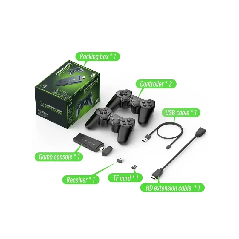 Konsola do gier wideo M8 2.4G podwójny kontroler szeroka biblioteka 4K retro gry 10000 gier model 64G 위uve