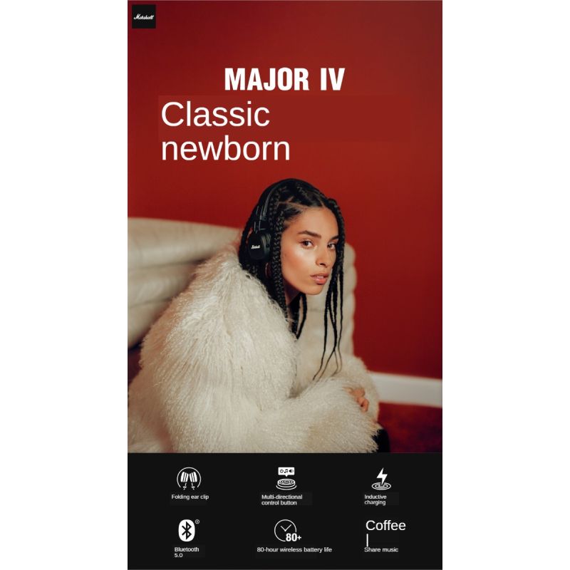 MARSHALL Major III Bezprzewodowe Słuchawki Bluetooth Głęboki Bas Składane Idealne dla Miłośników Muzyki