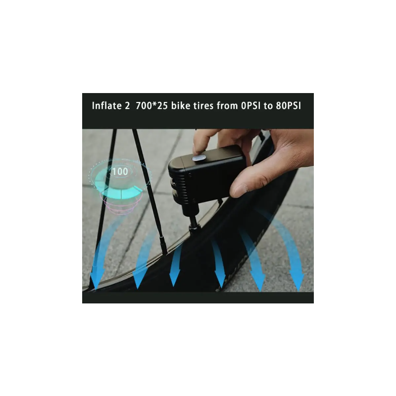 Mini elektryczna pompka A2 przenośny inflator rowerowy kompatybilny z zaworem Presta i Schrader bezprzewodowa