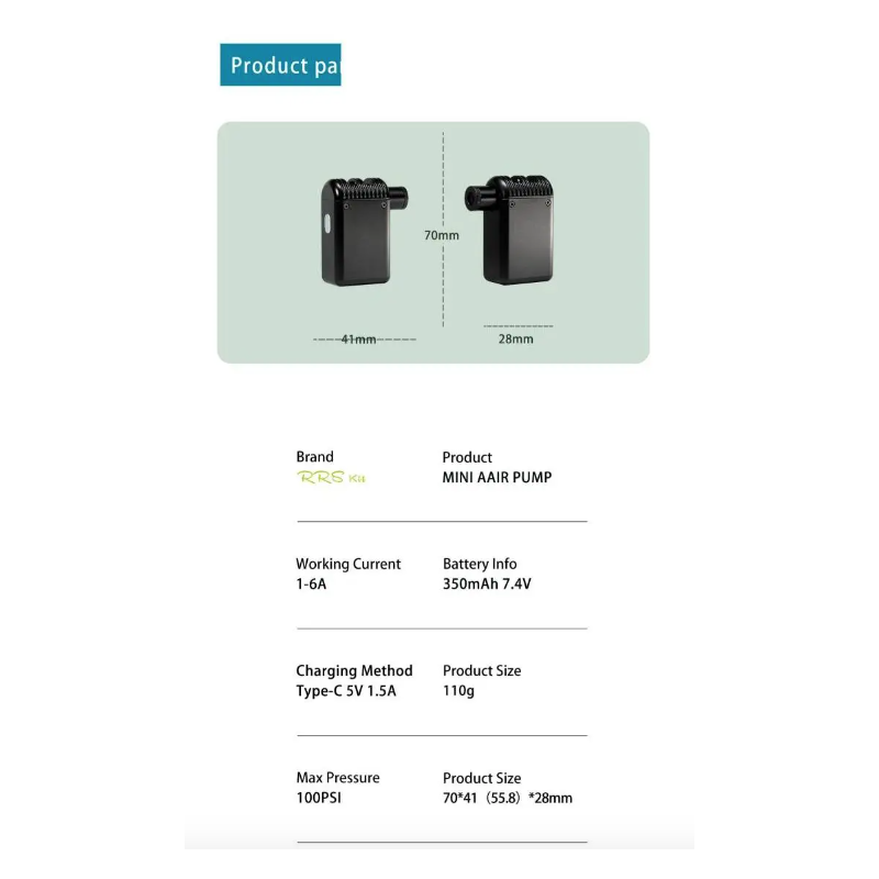 Mini elektryczna pompka A2 przenośny inflator rowerowy kompatybilny z zaworem Presta i Schrader bezprzewodowa