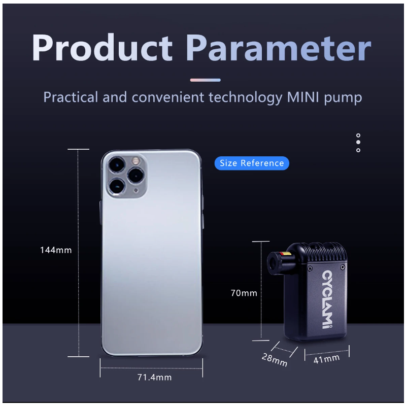 Mini elektryczna pompka A2 przenośny inflator rowerowy kompatybilny z zaworem Presta i Schrader bezprzewodowa