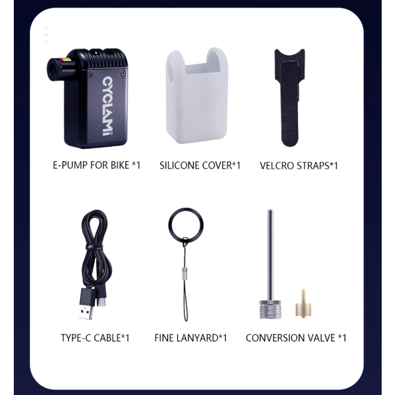 Mini elektryczna pompka A2 przenośny inflator rowerowy kompatybilny z zaworem Presta i Schrader bezprzewodowa