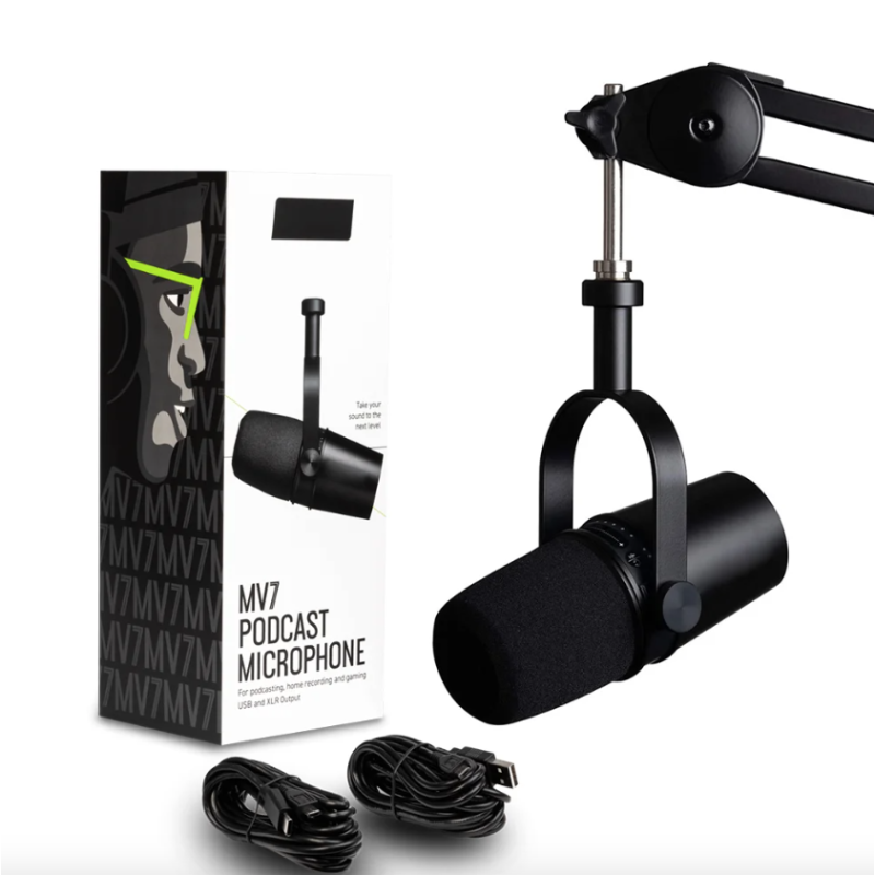 Mikrofon MV7 Profesjonalny Dynamiczny do Podcastów Smartfona Komputera Wysoka Jakość Dźwięku Nagrywanie