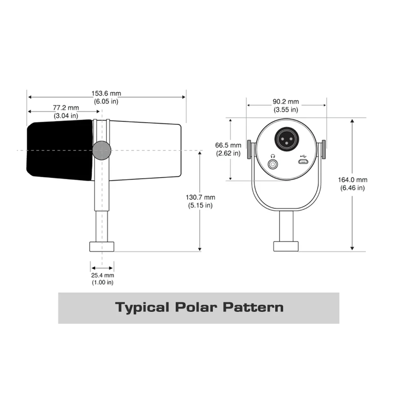 Mikrofon MV7 Profesjonalny Dynamiczny do Podcastów Smartfona Komputera Wysoka Jakość Dźwięku Nagrywanie