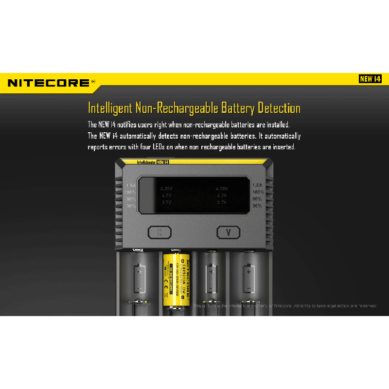 Nitecore New I4 ładowarka Li-ion inteligentna kompatybilność NiMH wydajne ładowanie długowieczność bezpieczeństwo