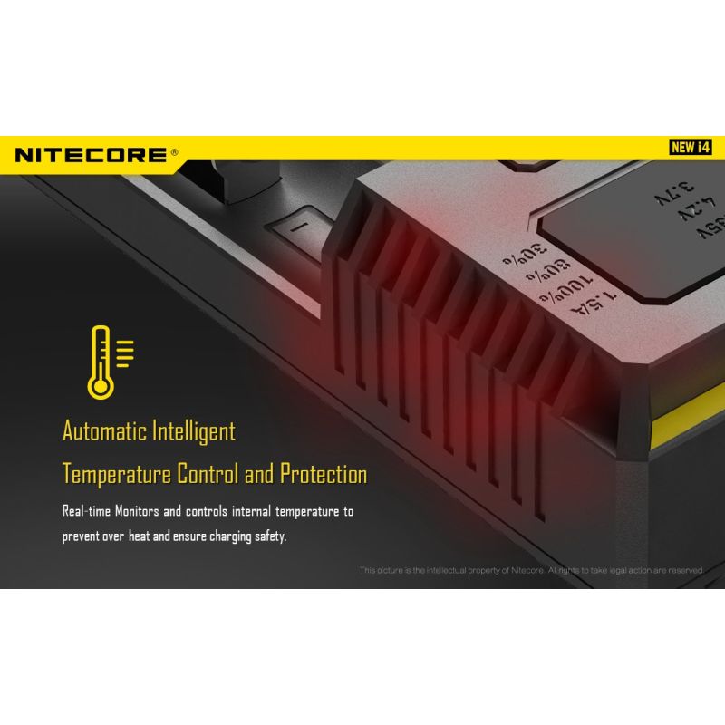 Nitecore New I4 ładowarka Li-ion inteligentna kompatybilność NiMH wydajne ładowanie długowieczność bezpieczeństwo