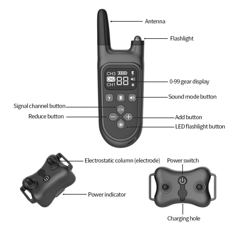 Wodoodporna obroża elektryczna dla psów z regulowanymi wibracjami LCD 800m nowoczesne akcesoria szkoleniowe