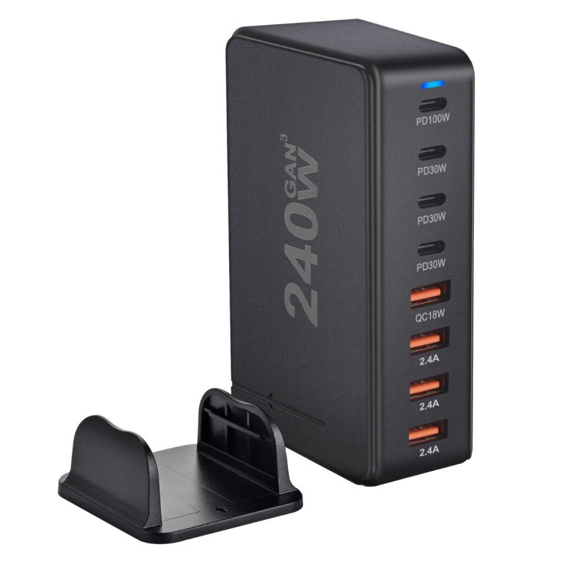 Ładowarka GaN 240W 8-portowa USB typu C PD z Szybkim Ładowaniem 30 Przenośna i Efektywna Ładowarka USB