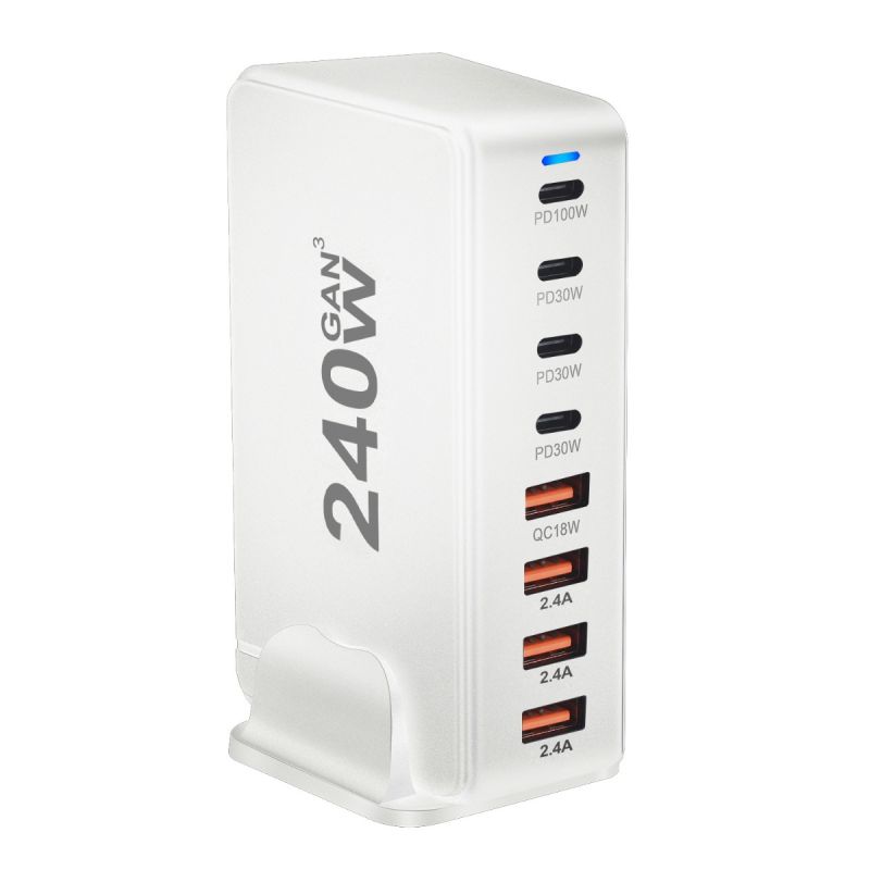 Ładowarka GaN 240W 8-portowa USB typu C PD z Szybkim Ładowaniem 30 Przenośna i Efektywna Ładowarka USB