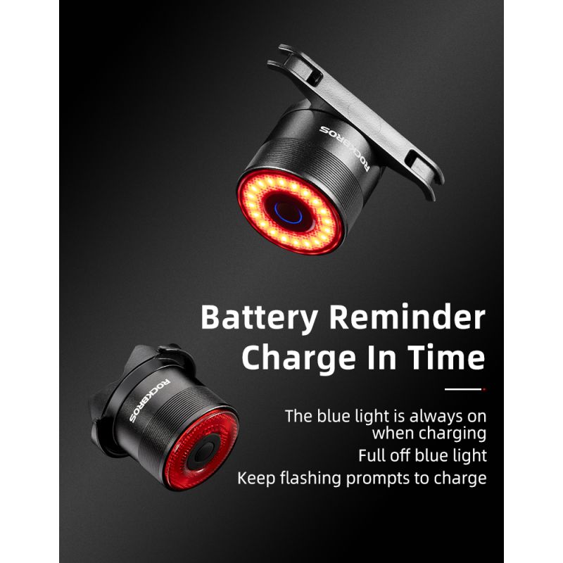 ROCKBROS Q3 tylne światło rowerowe z czujnikiem hamulca wodoodporność IPX6 idealne na MTB i nocną jazdę