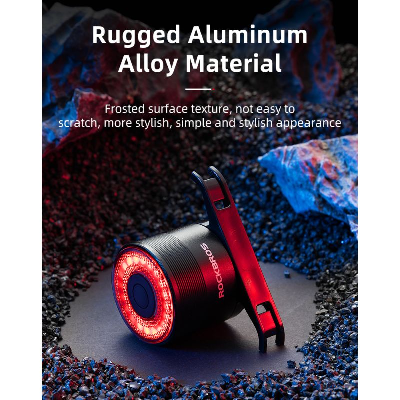 ROCKBROS Q3 tylne światło rowerowe z czujnikiem hamulca wodoodporność IPX6 idealne na MTB i nocną jazdę