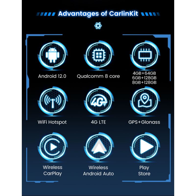 CarlinKit CarPlay Ai Box QCM6125 Android 13 inteligentny dodatek do jazdy fabrycznie z CarPlay Netflix apps