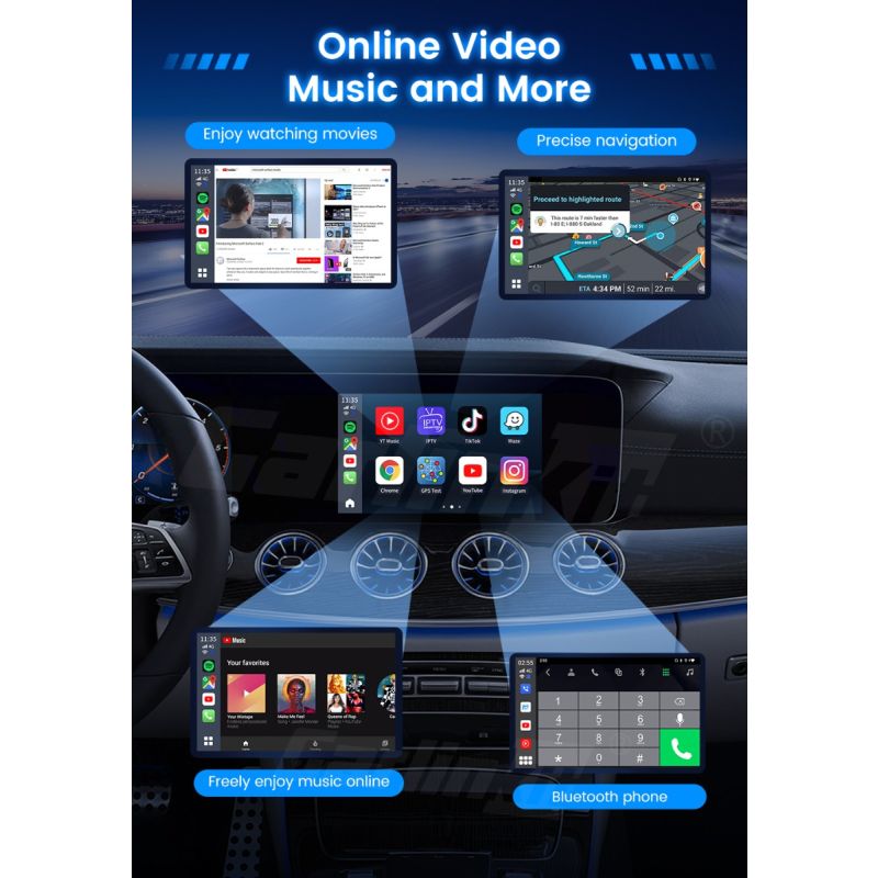 CarlinKit CarPlay Ai Box QCM6125 Android 13 inteligentny dodatek do jazdy fabrycznie z CarPlay Netflix apps
