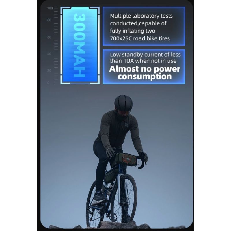 Mini pompka elektryczna ROCKBROS kompaktowy rozmiar wydajność pompki do rowera i opona motocyklowa 100PSI