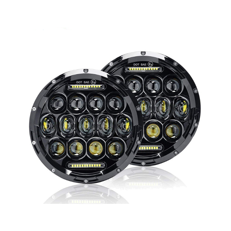 7-calowy reflektor LED 75W do Harley Jeep Wrangler Hummer wodoodporność IP67 odlew aluminium oświetlenie pojazdu