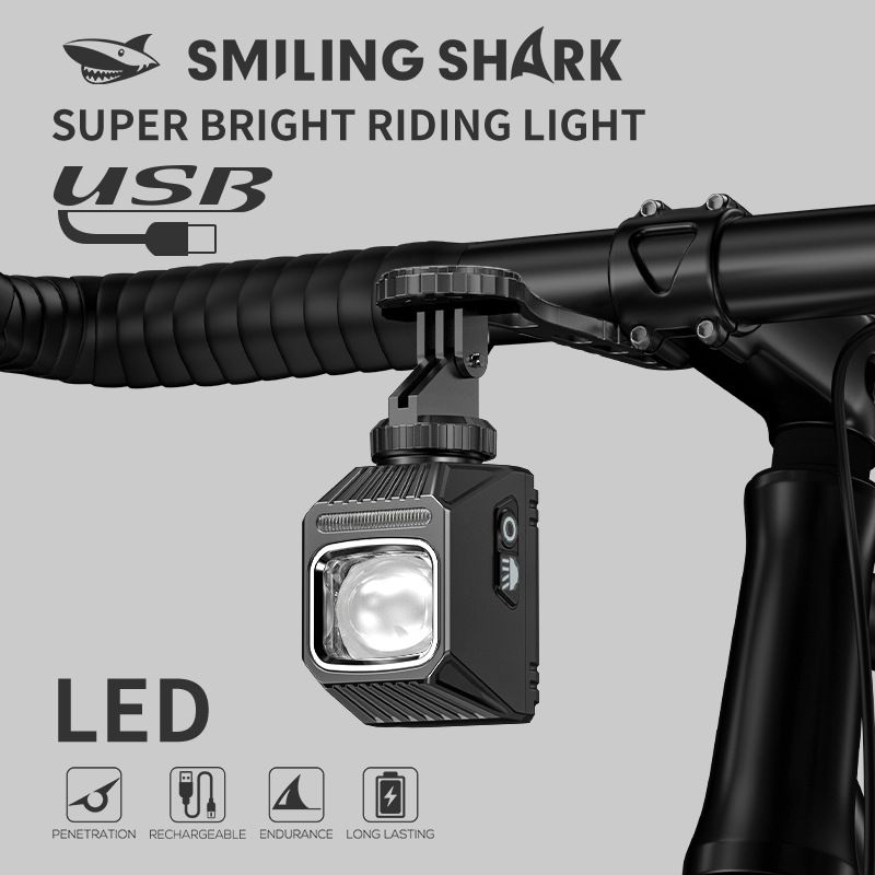 SMILING SHARK EVO1700 Wiszące Przednie Światła Rowerowe LED USB-C Ładowanie Bezpieczeństwo Rowerowe Wodoodporne