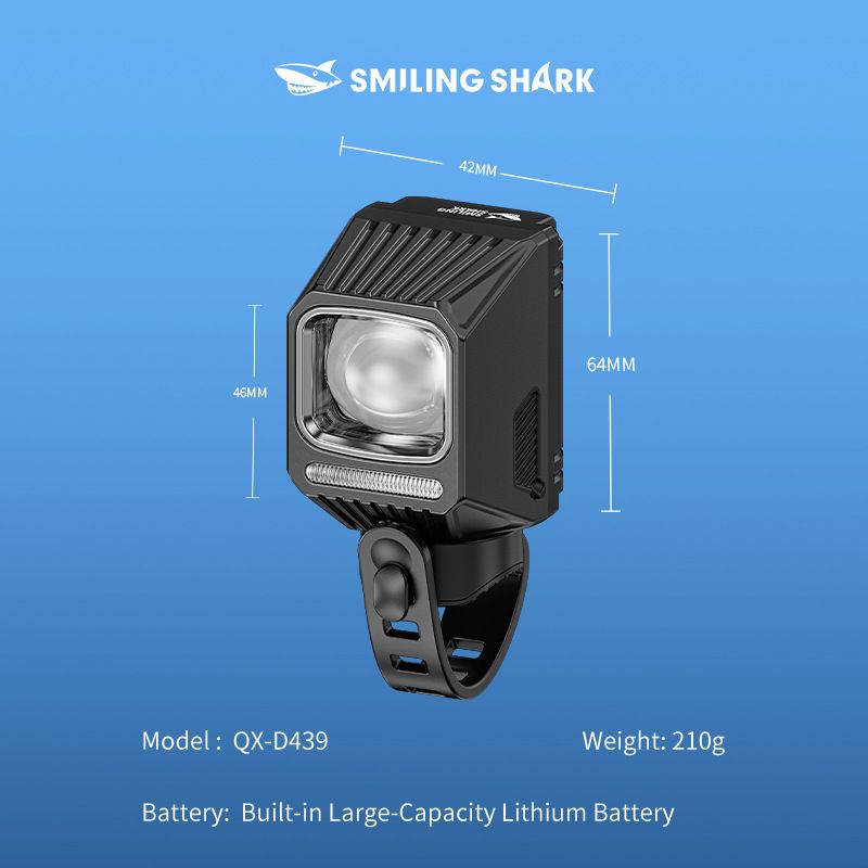 SMILING SHARK EVO1700 Wiszące Przednie Światła Rowerowe LED USB-C Ładowanie Bezpieczeństwo Rowerowe Wodoodporne