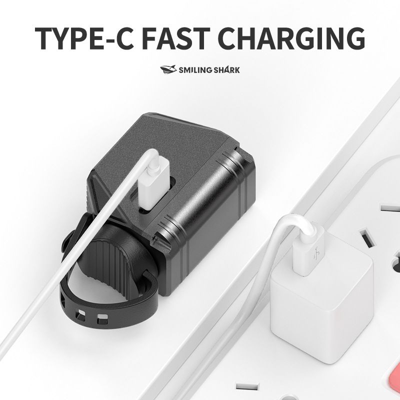 SMILING SHARK EVO1700 Wiszące Przednie Światła Rowerowe LED USB-C Ładowanie Bezpieczeństwo Rowerowe Wodoodporne