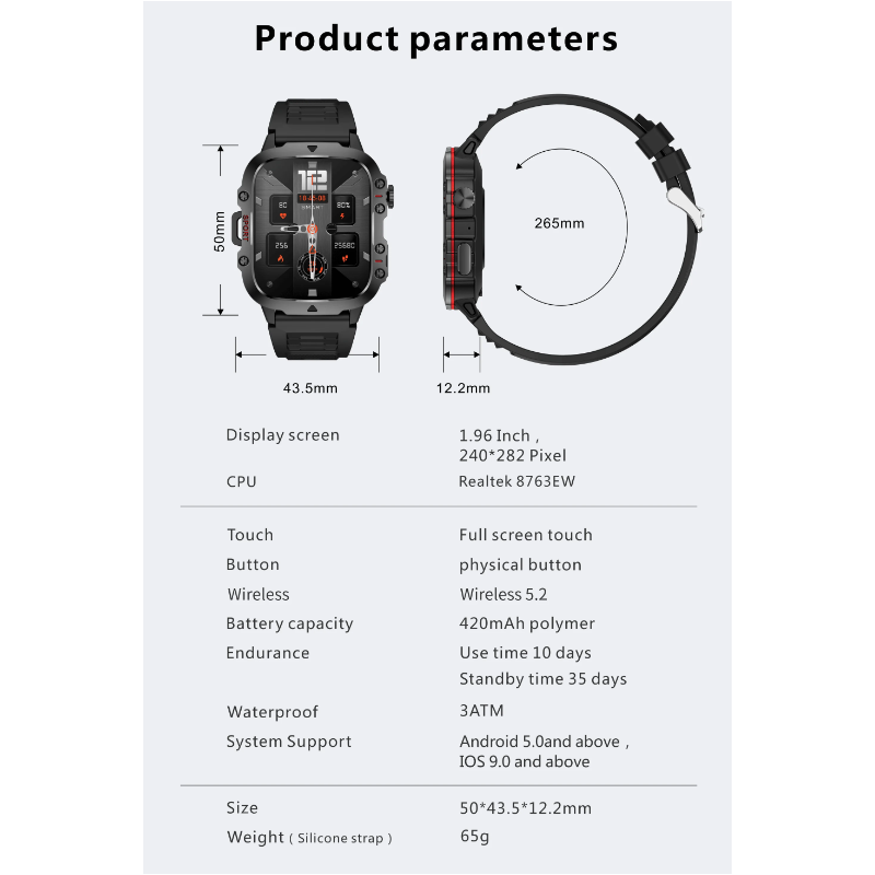 QX11 Smartwatch Męski 1,96