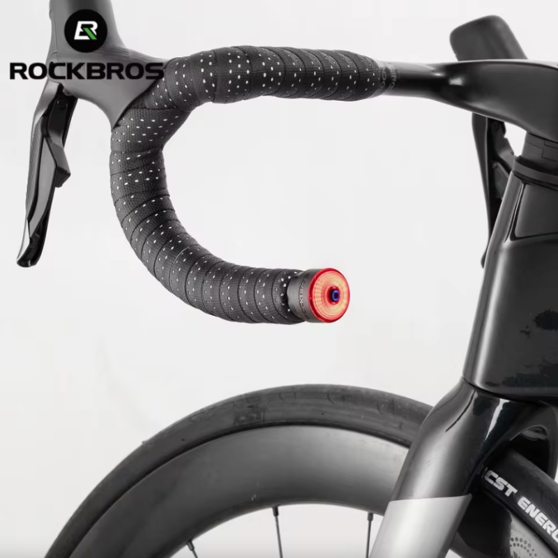 ROCKBROS R0 Tylna Lampka Rowerowa w Zaślepce Kierownicy. USB-C, MTB/Szosowa. Bezpieczeństwo!